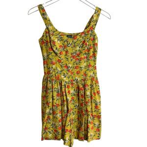 Wild Fable Yellow Oranges Fruit Romper Size XS Rayon Summer Flowy Comfy Cute